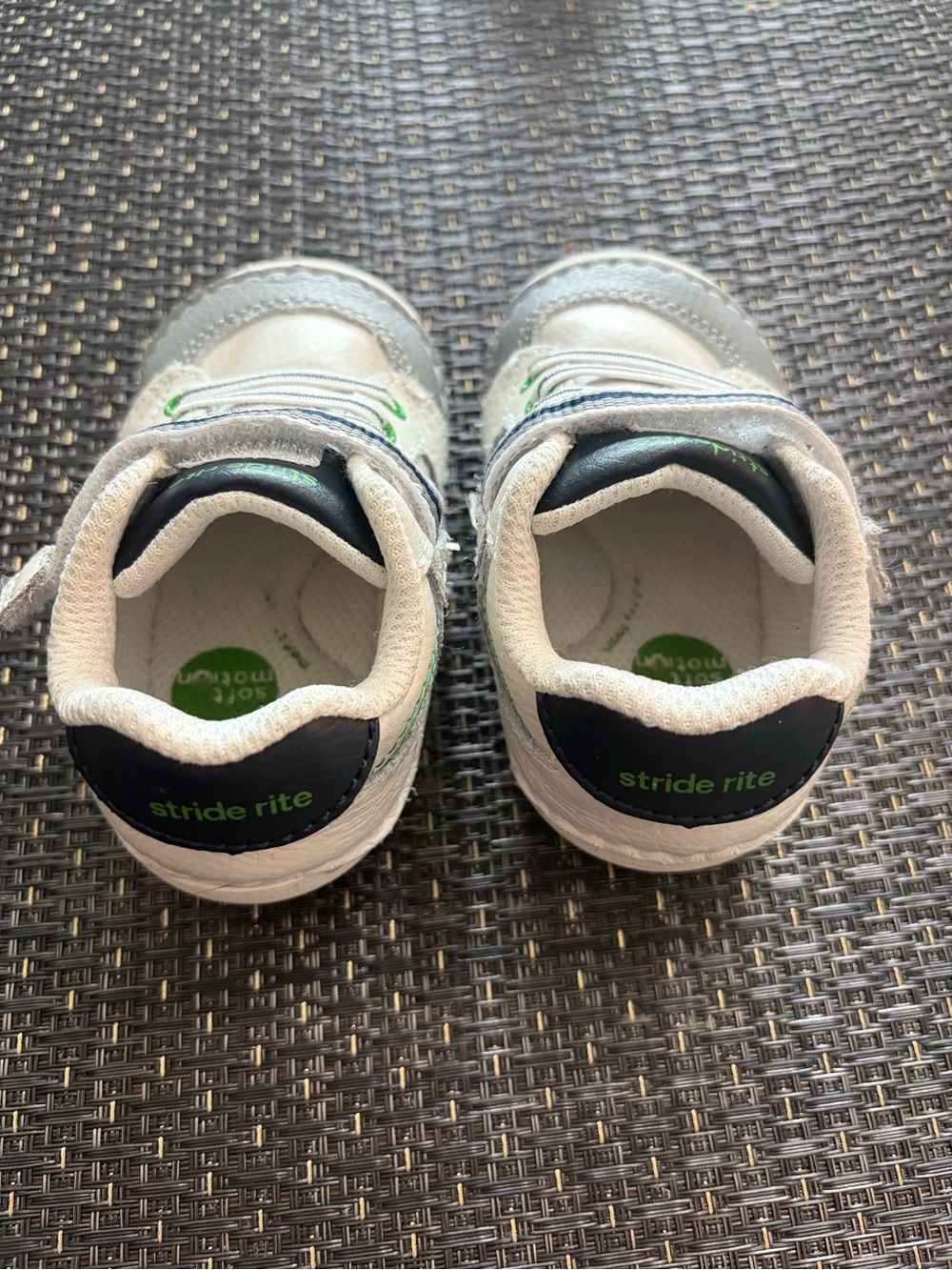 Stride Rite White, Gray & Green Toddler Sneakers - Picture 2 of 5